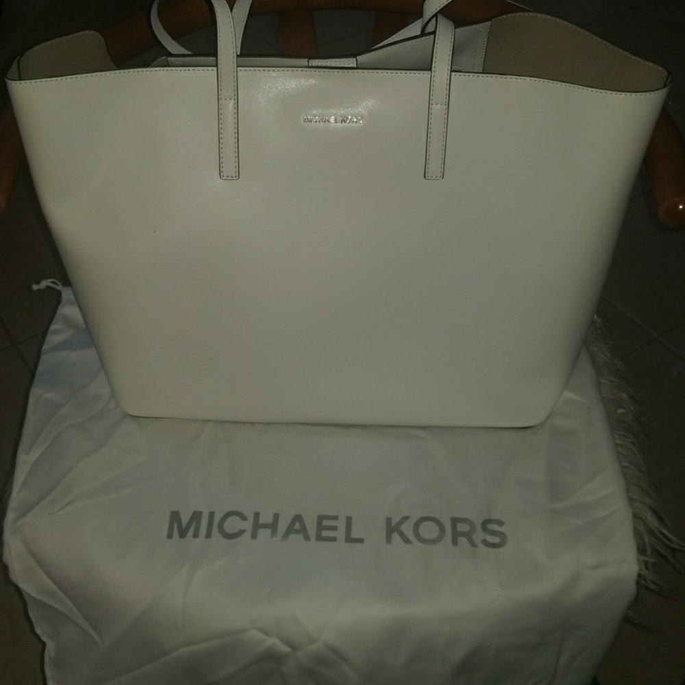 Brand New White Leather Extra Large Tote